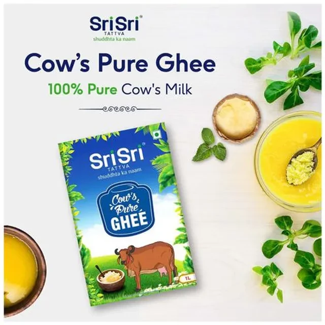 Sri Sri Tattva Cow's Pure Ghee - Source Of Calcium, Boosts Overall Health, 1 L-8.webp